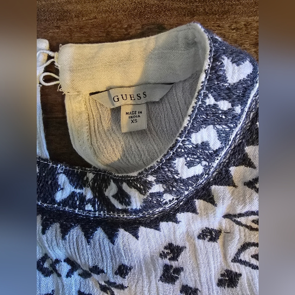 Guess Embroidered Cold Shoulder Top - Picture 2 of 4